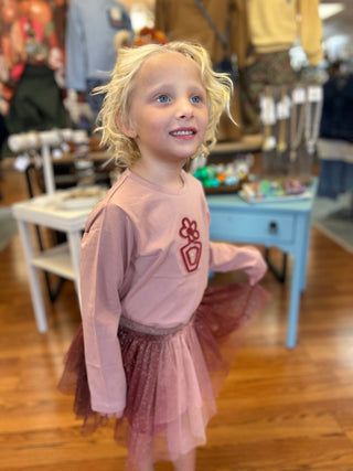 Mayoral Girls Floral Appliqué Long Sleeve Cotton Tee - All About Me Boutique