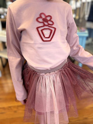 Mayoral Girls Floral Appliqué Long Sleeve Cotton Tee - All About Me Boutique