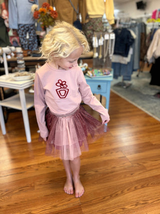 Mayoral Girls Floral Appliqué Long Sleeve Cotton Tee - All About Me Boutique
