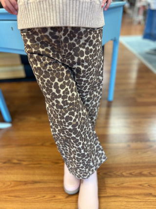 Mayoral Girls' Leopard Print Wide-Leg Cotton Twill Pants - All About Me Boutique