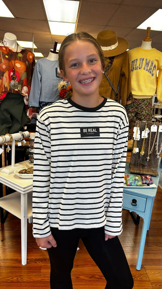 Mayoral Girls Oversize Striped Tee - All About Me Boutique