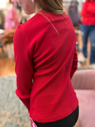 Mayoral Girls Red Rib Knit Tee - All About Me Boutique