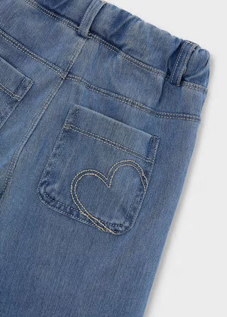 Mayoral Girls Wide-Leg Knit Denim Pants – Soft Stretch Comfort - All About Me Boutique