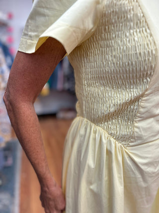 Merci Smocked Side Midi Dress - All About Me Boutique