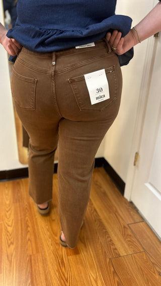 Mica Denim High Rise Straight Ankle Jeans - All About Me Boutique