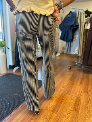 Mica Denim Super High-Rise Striped Straight Leg Jeans - All About Me Boutique