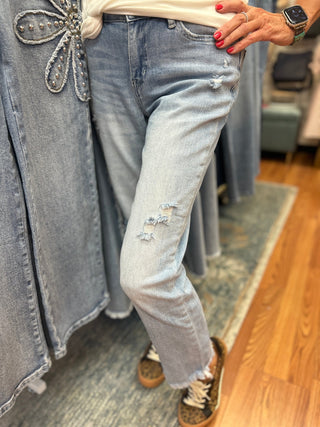Mica Mid Rise Denim Crop Jeans - All About Me Boutique