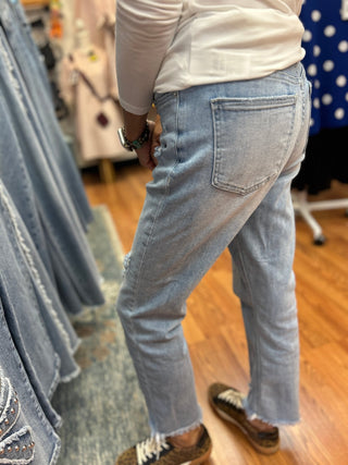Mica Mid Rise Denim Crop Jeans - All About Me Boutique