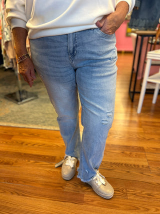Mica Mid Rise Denim Crop Jeans - All About Me Boutique