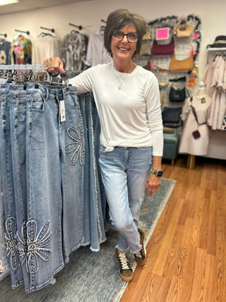 Mica Mid Rise Denim Crop Jeans - All About Me Boutique
