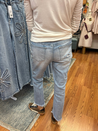 Mica Mid Rise Denim Crop Jeans - All About Me Boutique
