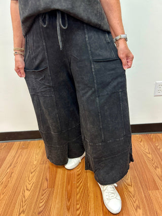 Mineral Wash Boho Cargo Pants by Pixie + Ivy - All About Me Boutique