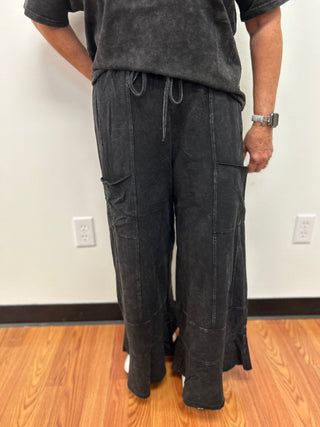 Mineral Wash Boho Cargo Pants by Pixie + Ivy - All About Me Boutique