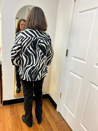 Mlle Gabrielle Zebra Printed Linique Blouse - All About Me Boutique