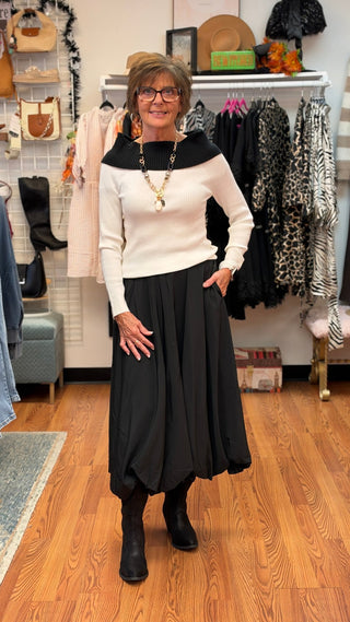 MSK Midi Bubble Skirt - All About Me Boutique