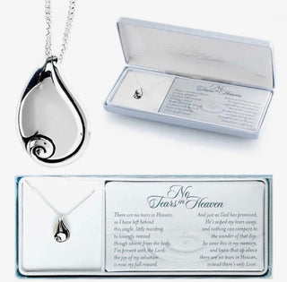 No Tears In Heaven Necklace with 18” Silver Plated Chain - All About Me Boutique