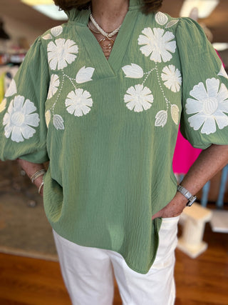 Oddi Bubble Sleeve Blouse - All About Me Boutique