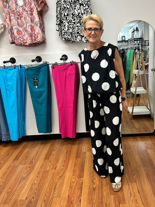 Oddi Polka Dot Wide - Leg Two - Piece Set - All About Me Boutique