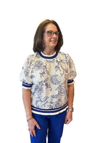 Oddi Printed Lace Blouse - All About Me Boutique