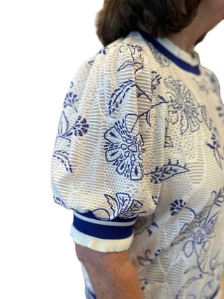 Oddi Printed Lace Blouse - All About Me Boutique