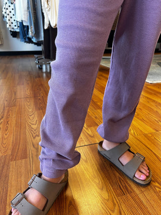Paper Flower Acid Wash Sweat Pant - Heart Applique - All About Me Boutique