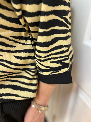 Pixie + Ivy Gwen Zebra Print V-Neck Top - All About Me Boutique