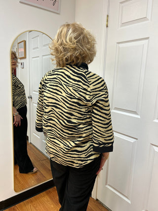 Pixie + Ivy Gwen Zebra Print V-Neck Top - All About Me Boutique