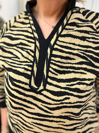 Pixie + Ivy Gwen Zebra Print V-Neck Top - All About Me Boutique