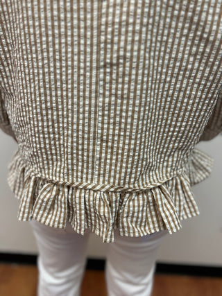 Pixie + Ivy Parker Gingham Ruffle Blouse - All About Me Boutique