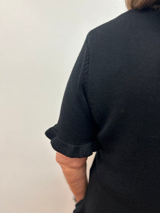 Pixie + Ivy Short Sleeve Ruffle Knit Top - All About Me Boutique