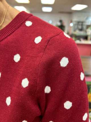 Polka Dot Button Down Sweater Cardigan - All About Me Boutique