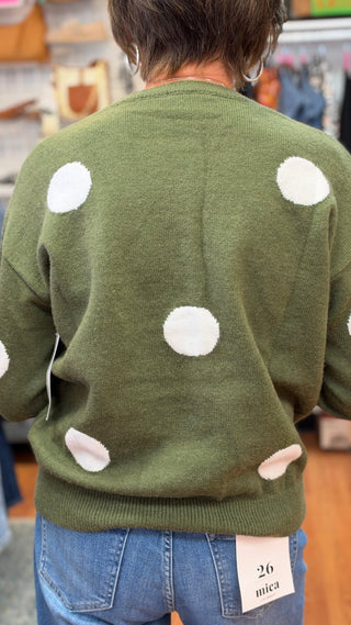Polka Dot Knit Pullover Sweater - All About Me Boutique