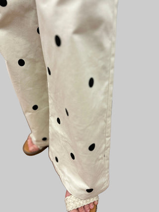 Polka Dot Stretch Denim Pant - All About Me Boutique