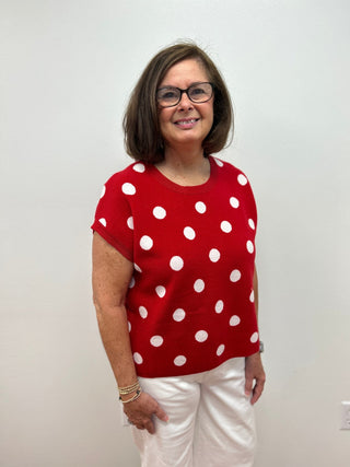 Polka Dot Sweater Top - All About Me Boutique