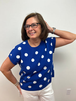 Polka Dot Sweater Top - All About Me Boutique
