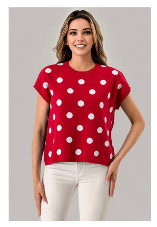 Polka Dot Sweater Top - All About Me Boutique
