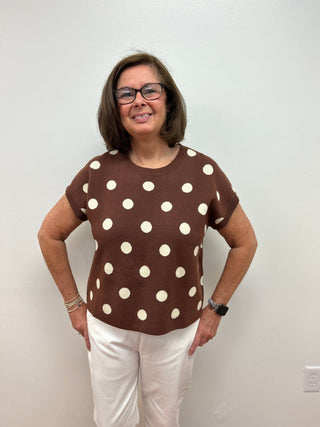 Polka Dot Sweater Top - All About Me Boutique