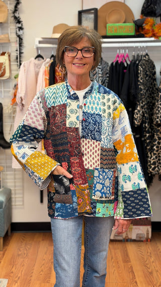 Reversible Quilted Patchwork Jacket - All About Me Boutique