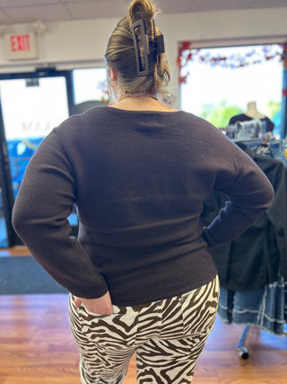 Seedstitch Crew Neck Sweater - All About Me Boutique