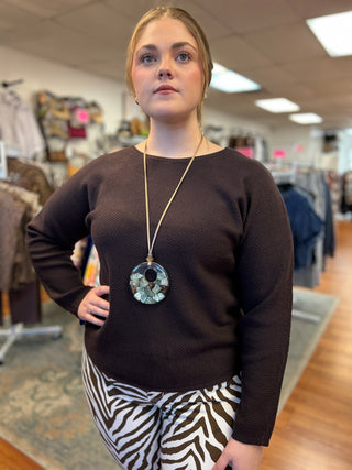 Seedstitch Crew Neck Sweater - All About Me Boutique