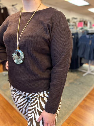 Seedstitch Crew Neck Sweater - All About Me Boutique