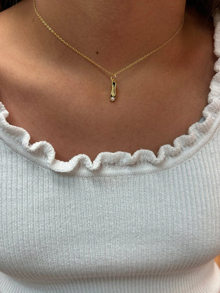 Skosh Gold Ballet Slipper Necklace with Pearl – 14" Sterling Silver - All About Me Boutique