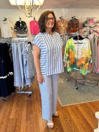Striped Wide Leg Pants - All About Me Boutique