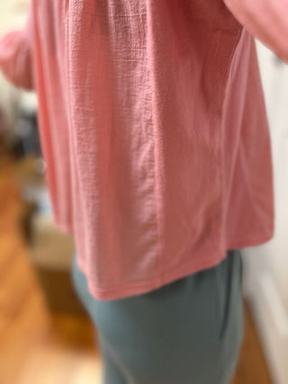 Tenly Girls Pink Mixed Media Cotton Jersey Top - All About Me Boutique