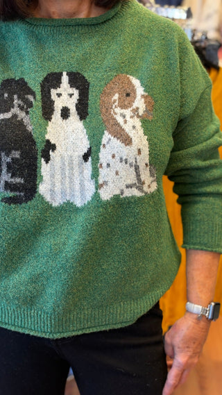 Three Dog Graphic Pullover Sweater - All About Me Boutique