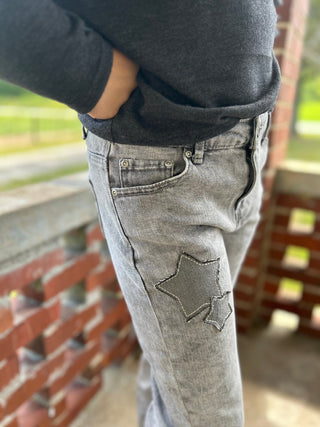 Tractr Girls Star Appliqué Jeans - All About Me Boutique