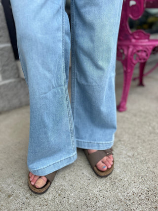 Tractr Girls Utility Pocket Wide Leg Denim Jeans - All About Me Boutique