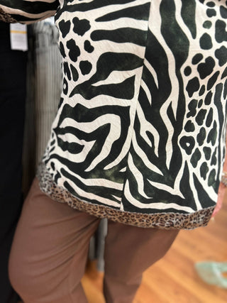 Umgee Animal Print Top with Bubble Sleeves - All About Me Boutique