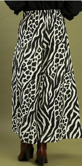Umgee Animal Print Wide Leg Pants - All About Me Boutique