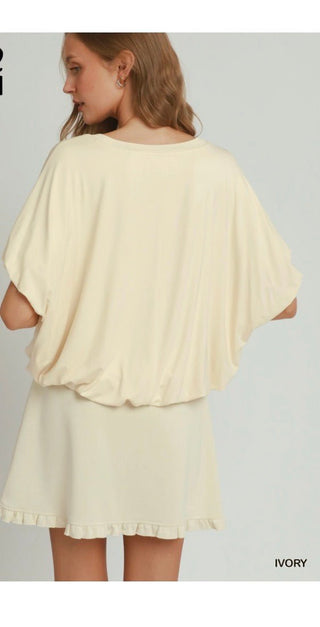 Umgee Bamboo Silk Bubble Hem Top – Eco-Friendly & Breathable Comfort - All About Me Boutique
